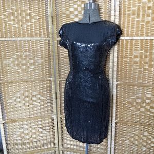 80s Vintage Sequin Beaded Dress